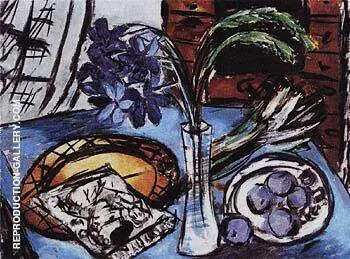 Still Life with Blue Orchids 1938 By Max Beckmann