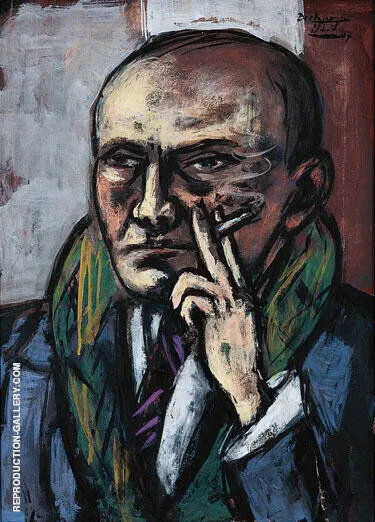 Self Portrait with Cigarette 1947 By Max Beckmann