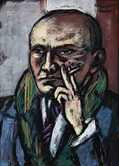 Self Portrait with Cigarette 1947 By Max Beckmann