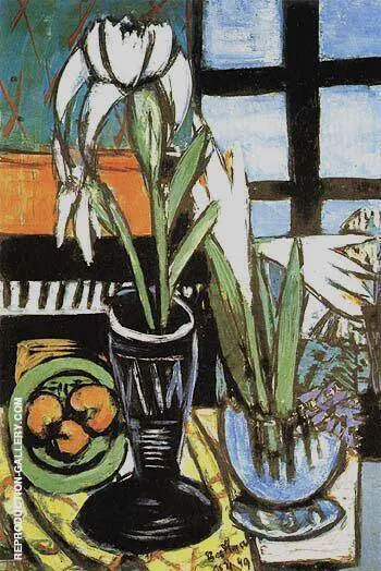 Still Life with Irises 1949 By Max Beckmann
