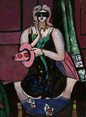 Carnival Mask Green Violet and Pink 1950 By Max Beckmann