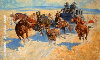 Downing the Night Leader By Frederic Remington