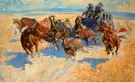 Downing the Night Leader By Frederic Remington