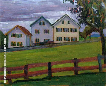 Three Houses in Murnau 1909 By Gabriele Munter