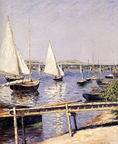 Sailing Boats at Argenteuil c1885 By Gustave Caillebotte