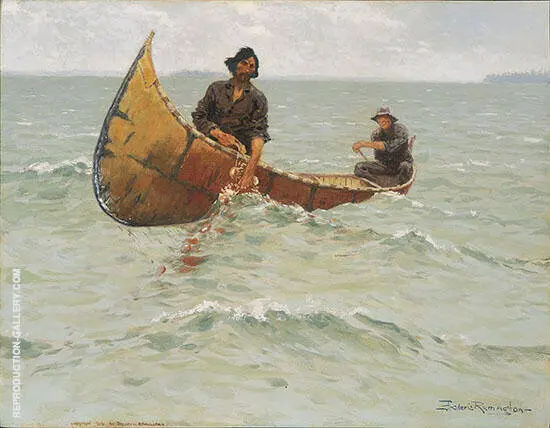 Hauling the Gill Net 1905 By Frederic Remington