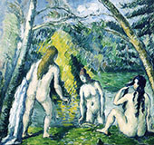 Three Bathers 1875 By Paul Cezanne