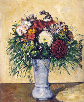 Flowers in a Blue Vase 1873 By Paul Cezanne