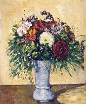 Flowers in a Blue Vase 1873 By Paul Cezanne