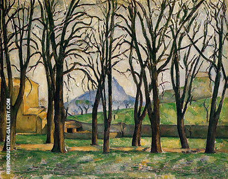 Trees and House 1885 by Paul Cezanne | Oil Painting Reproduction