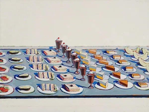 Salad Sandwiches and Dessert 1962 By Wayne Thiebaud