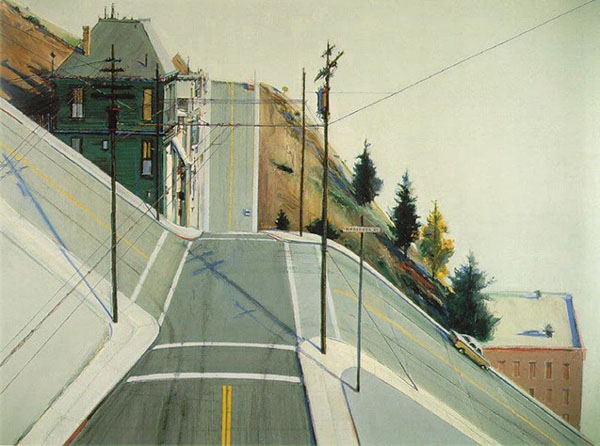 24th Street Intersection by Wayne Thiebaud | Oil Painting Reproduction