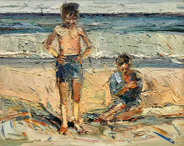 Beach Boys by Wayne Thiebaud | Oil Painting Reproduction