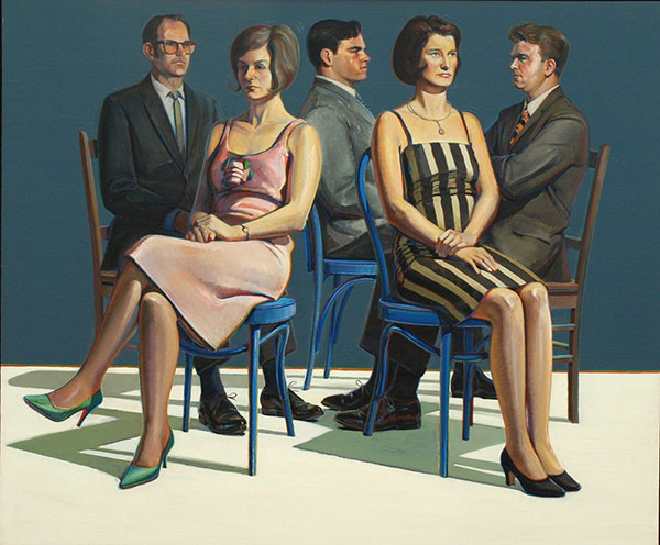 Five Seated Figures by Wayne Thiebaud | Oil Painting Reproduction