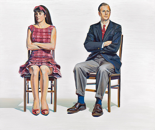 Two Seated Figures by Wayne Thiebaud | Oil Painting Reproduction