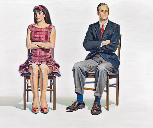Two Seated Figures By Wayne Thiebaud