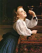 The Pet Bird 1867 By William-Adolphe Bouguereau