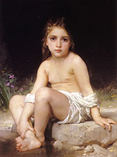 Child at Bath 1886 By William-Adolphe Bouguereau