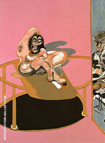 Study of a Nude with Figure in a Mirror By Francis Bacon