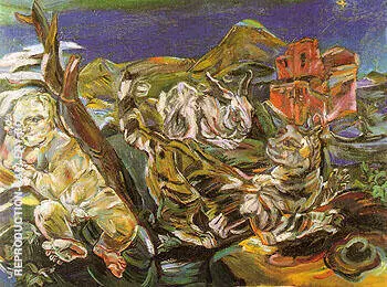 Still Life with cupid and Rabbit 1913 By Oskar Kokoschka