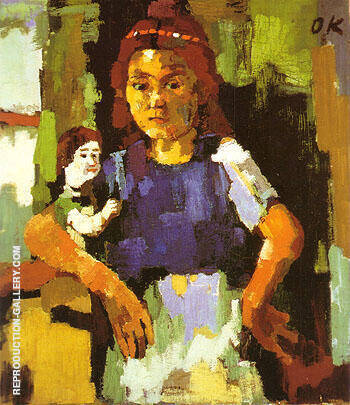 Young Girl with Doll 1921 22 | Oil Painting Reproduction