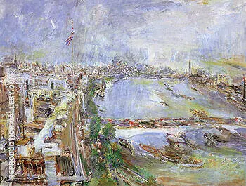 London View of the Thames from Shell Mex House 1959 By Oskar Kokoschka