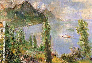 Lake Leman with Steamboat 1957 By Oskar Kokoschka