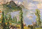 Lake Leman with Steamboat 1957 By Oskar Kokoschka