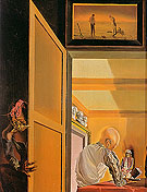 Gala and the Angelus of Milet Immediately Preceding the Arrival of the Conic Anamorphosis 1933 By Salvador Dali