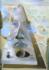 Apparition of the Face of the Aphrodite of Knidos in a Landscape Setting 1981 By Salvador Dali