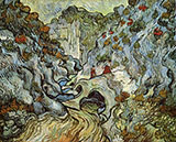The ravine of the Peyroulets 1889 By Vincent van Gogh