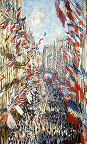 Rue Montorgueil Paris Festival of June 30th 1878 By Claude Monet