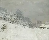Near Honfleur Snow By Claude Monet