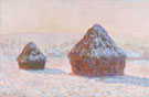 Wheatstacks Snow Effect Morning 1891 By Claude Monet