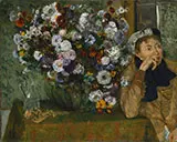 Woman With a Vase of Flowers 1865 By Edgar Degas