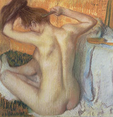 After the Bath Woman Combing Her Hair 1885 By Edgar Degas