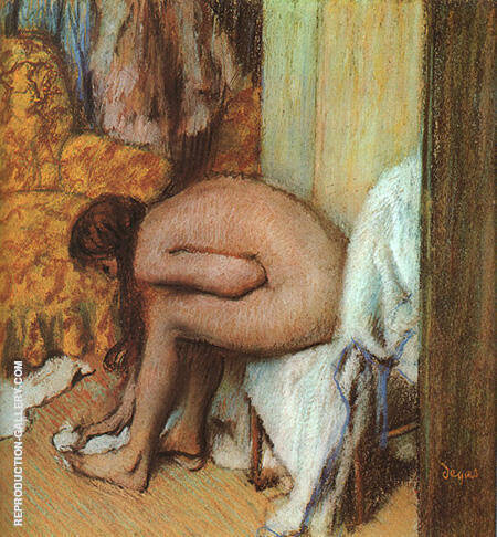 After the Bath Woman Drying Her Feet | Oil Painting Reproduction