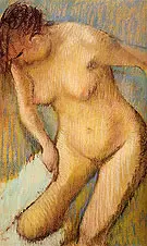 Woman Drying Her Right Leg Seen from the Front 1886 By Edgar Degas