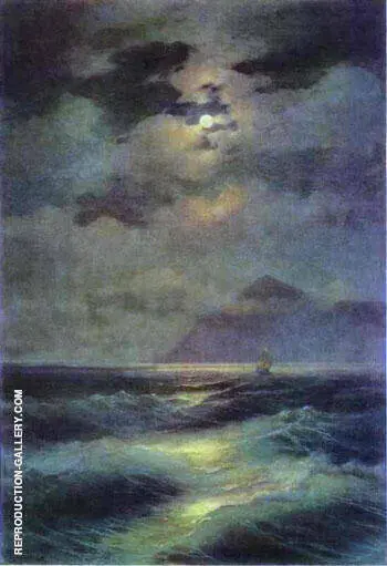 View of the Sea by Moonlight. 1878 By Ivan Aivazovsky