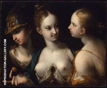 Pallas Athena Venus and Juno 1593 By Hans von Aachen