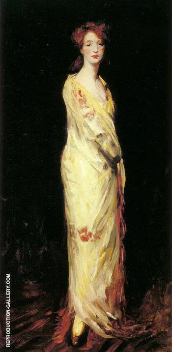 Marjorie In A Yellow Shawl 1908 By Robert Henri