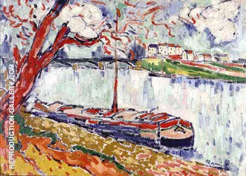 Barges on the Seine near Le Pecq 1906 By Maurice de Vlaminck