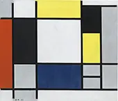 Composition with Yellow Red Black Blue Grey By Piet Mondrian