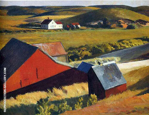 Cobbs Barns and Distant House 1930 By Edward Hopper