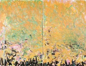 Two Sunflowers 1980 by Joan Mitchell | Oil Painting Reproduction