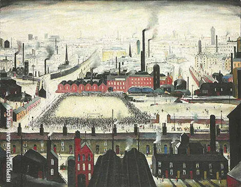 The Football Match c1950 By L-S-Lowry