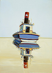 Starboat Tugboat and Riverboat By Wayne Thiebaud