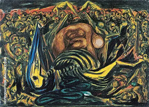 Bald Woman with Skeleton 1938 By Jackson Pollock (Inspired By)