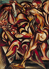 Untitled Naked Man with Knife 1938 By Jackson Pollock (Inspired By)