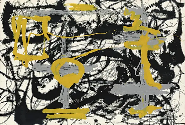 Number 12A 1948 Yellow Gray Black By Jackson Pollock (Inspired By)